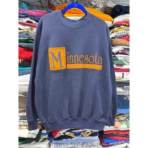 Vintage 90s University of Minnesota Land of Lakes Sweatshirt Navy Blue Mens 2XL